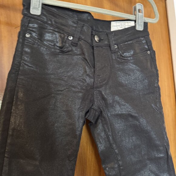 AllSaints Womens Black Coated Skinny Jeans Size 28 - Picture 3 of 5